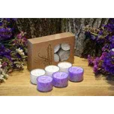 Laureta Candles kristāliskā palmu vaska tējassveces balta, violeta, 6gb